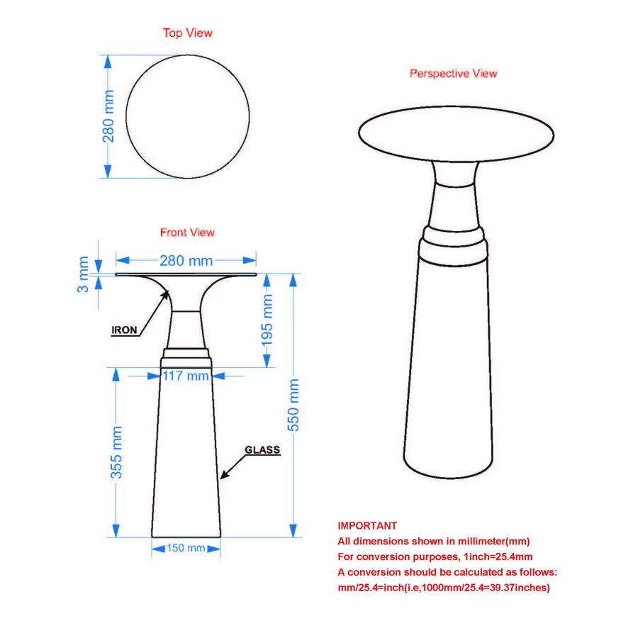 Thumbnail: Indigo Accent Table in Clear and Black