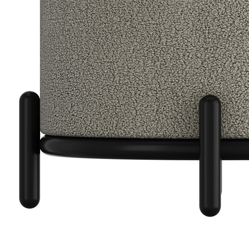 Thumbnail: Castor Storage Ottoman in Warm Grey Boucle