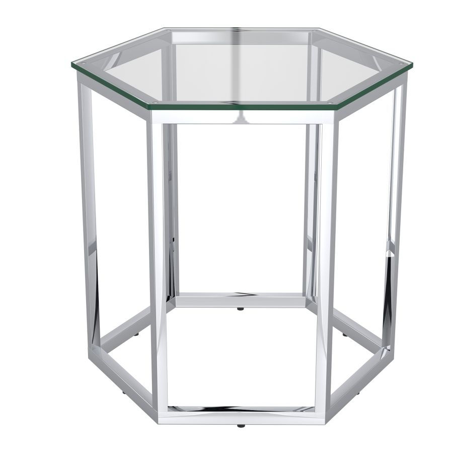 Thumbnail: Fleur 3pc Accent Table Set in Silver