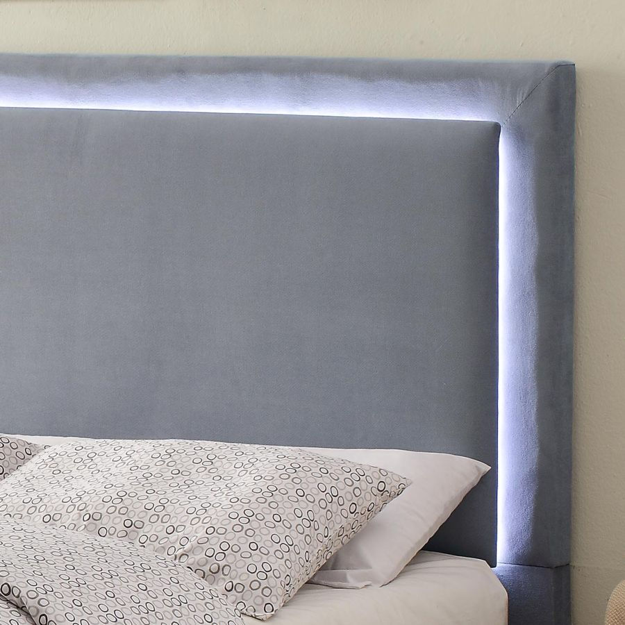 Thumbnail: Lumina 78" King Platform Bed w/Light in Grey