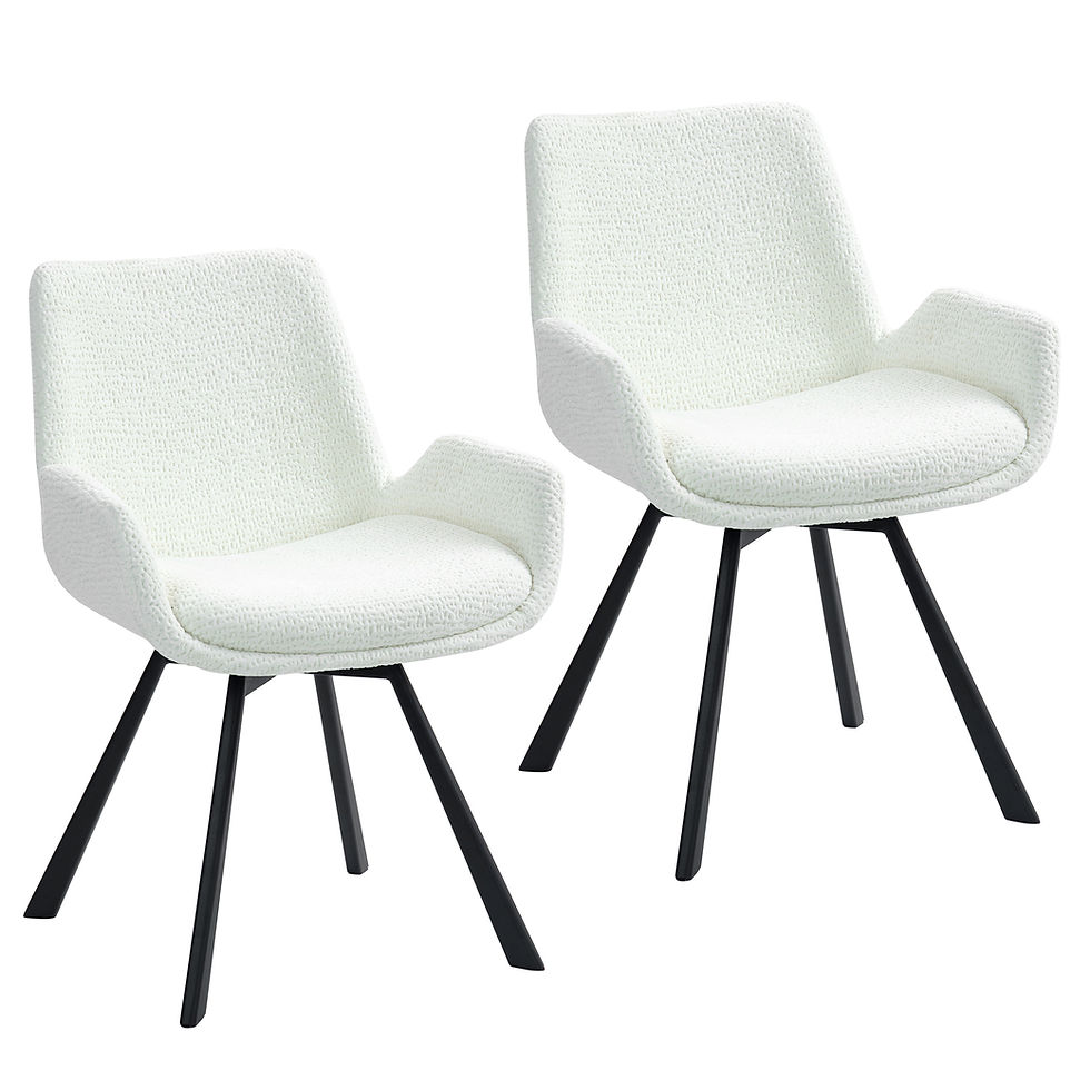 Thumbnail: Signy Swivel Dining Chair, set of 2, in Ivory and Black