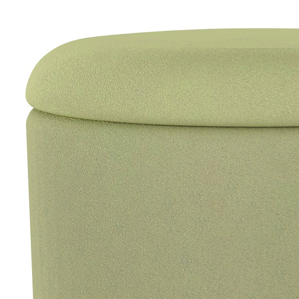 Thumbnail: Alya Round Storage Ottoman in Sage and Natural