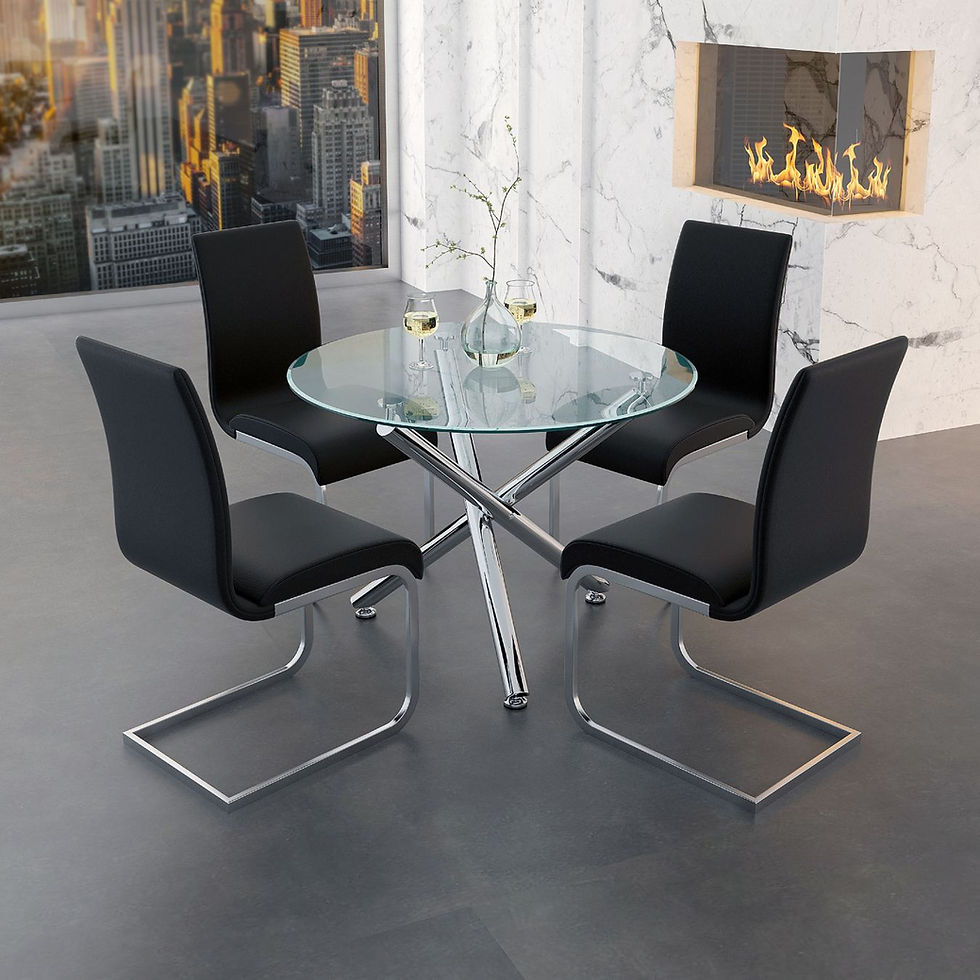 Thumbnail: SOLARA II-DINING TABLE, 40"dia-CHROME