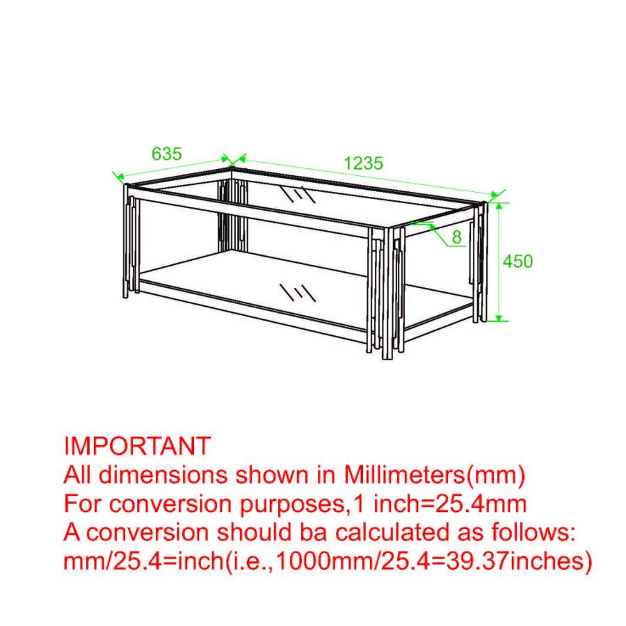 Thumbnail: Estrel Rectangular Coffee Table in Gold