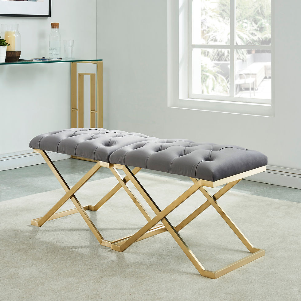Thumbnail: Rada Bench in Grey and Gold