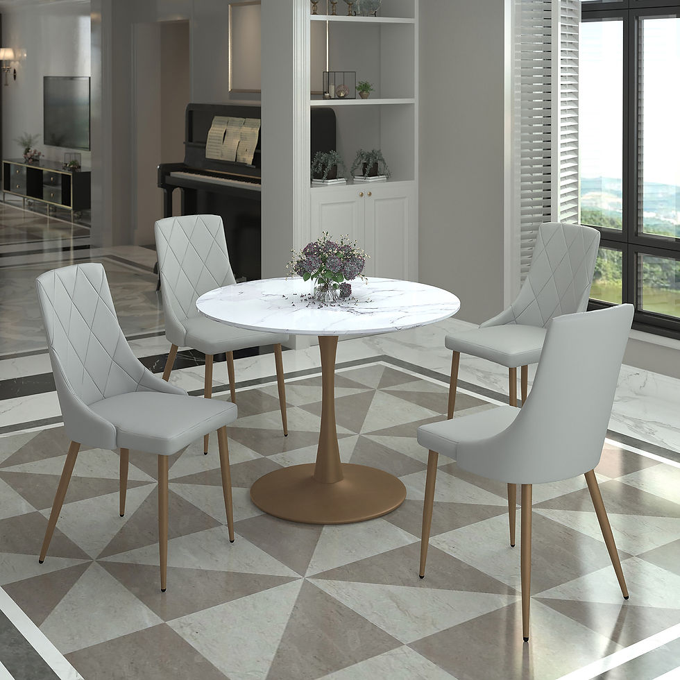 Thumbnail: ZILO-DINING TABLE SMALL-AGED GOLD