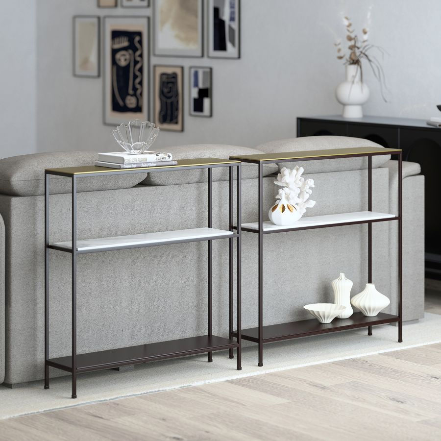 Thumbnail: Izzy Console Table in Antique Gold and Black
