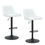 Thumbnail: Kron Adjustable Height Air-Lift Swivel Stool, set of 2, in White Faux Leather