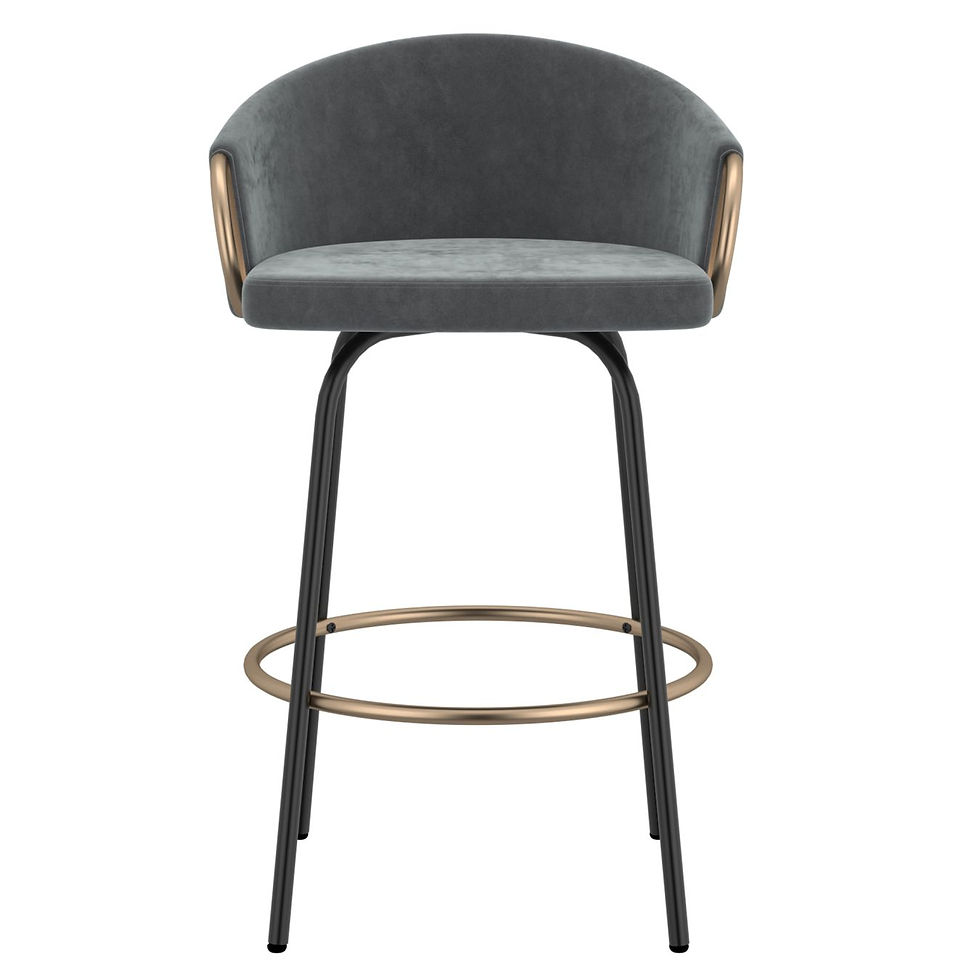 Thumbnail: Lavo 26" Counter Stool, set of 2, in Grey and Black and Gold