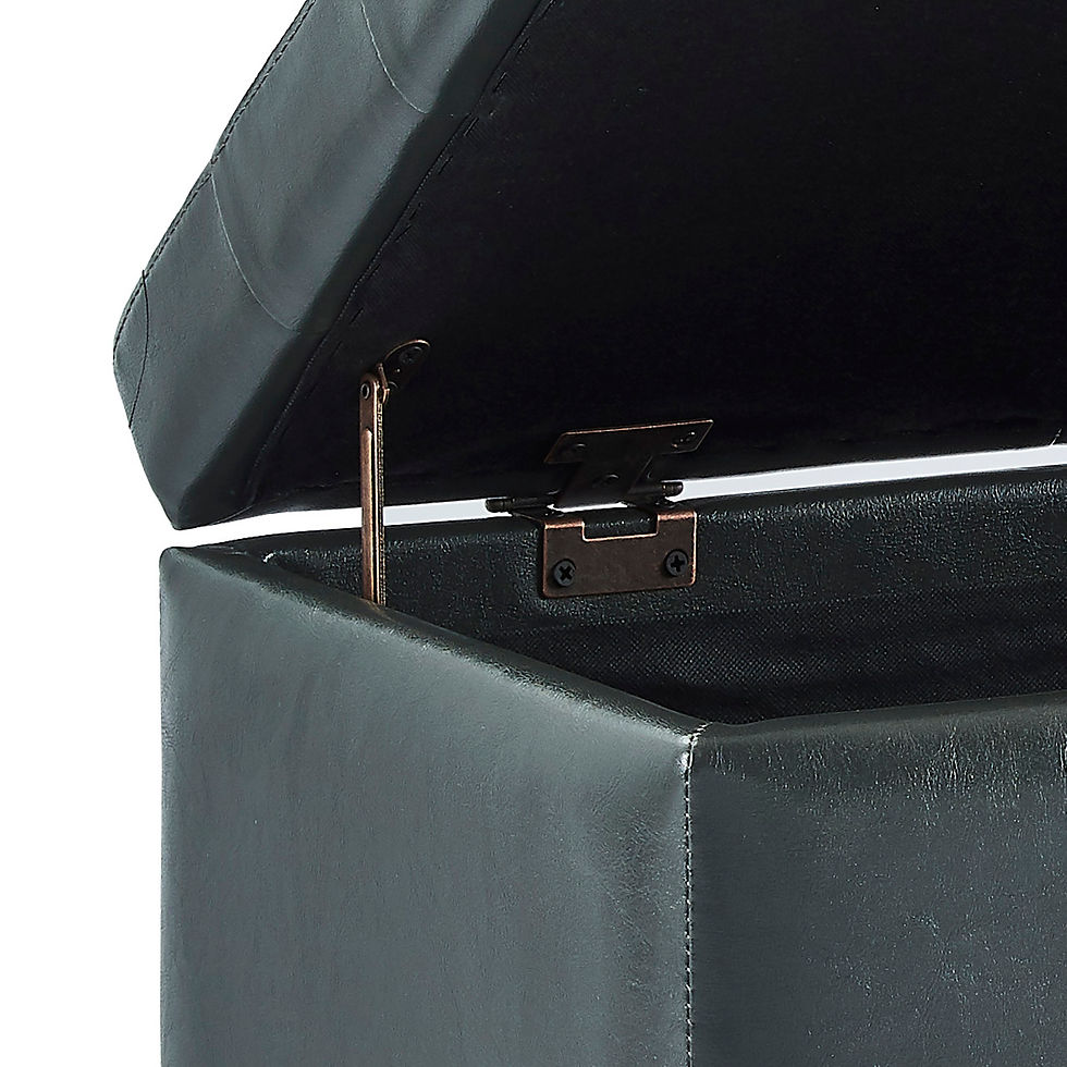 Thumbnail: Winston Rectangular Storage Ottoman Bench in Grey