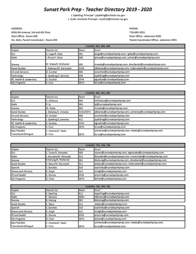 Need to Contact Us? Here is our email directory during Remote Learning...