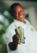 Ducky with Cocktail at luxury Belize Eco-lodge Copal Tree Lodge.webp