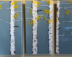 Aspens on Blue Glass