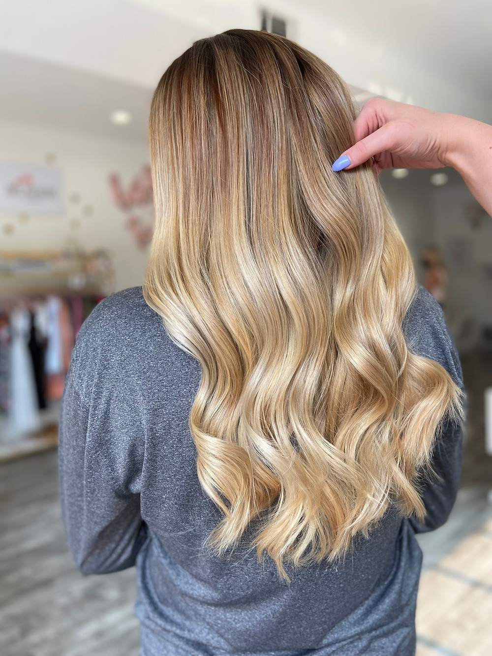 Full Balayage and Highlights - Red Hair to Blonde Transformation.