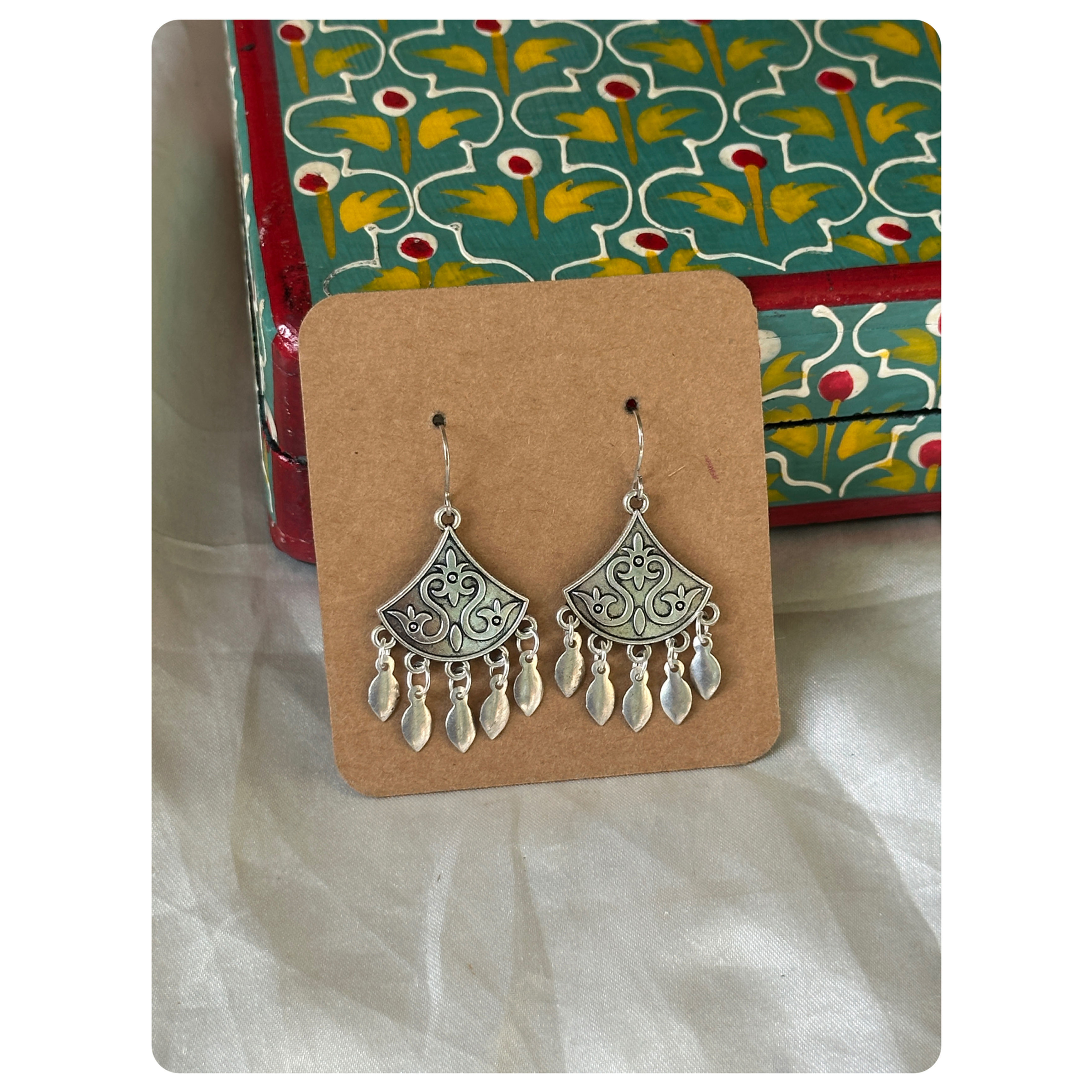Silver Toned Coin Earrings
