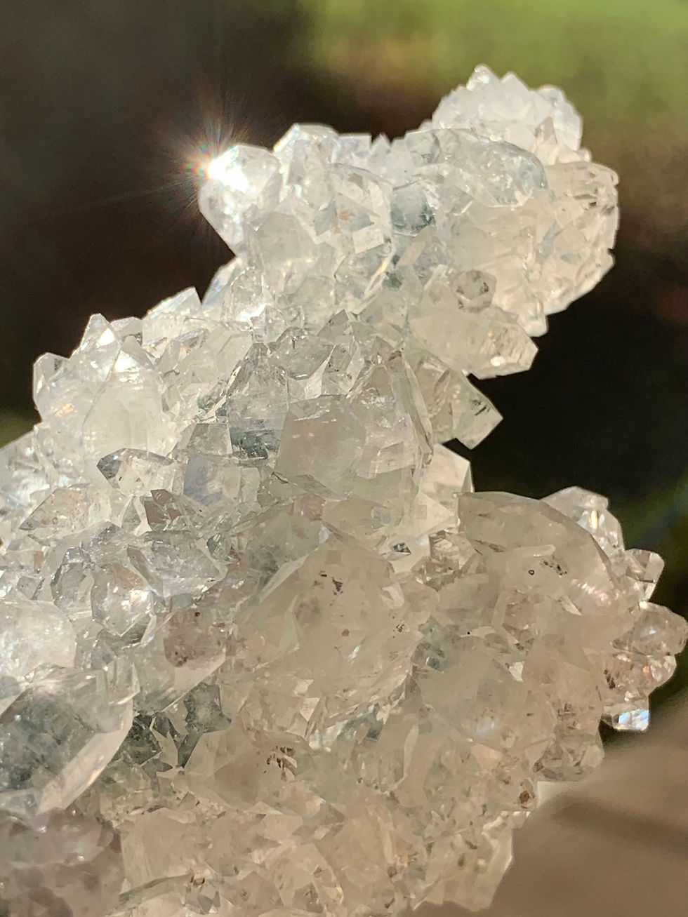 Thumbnail: Aphophylite on blue Chalcedony