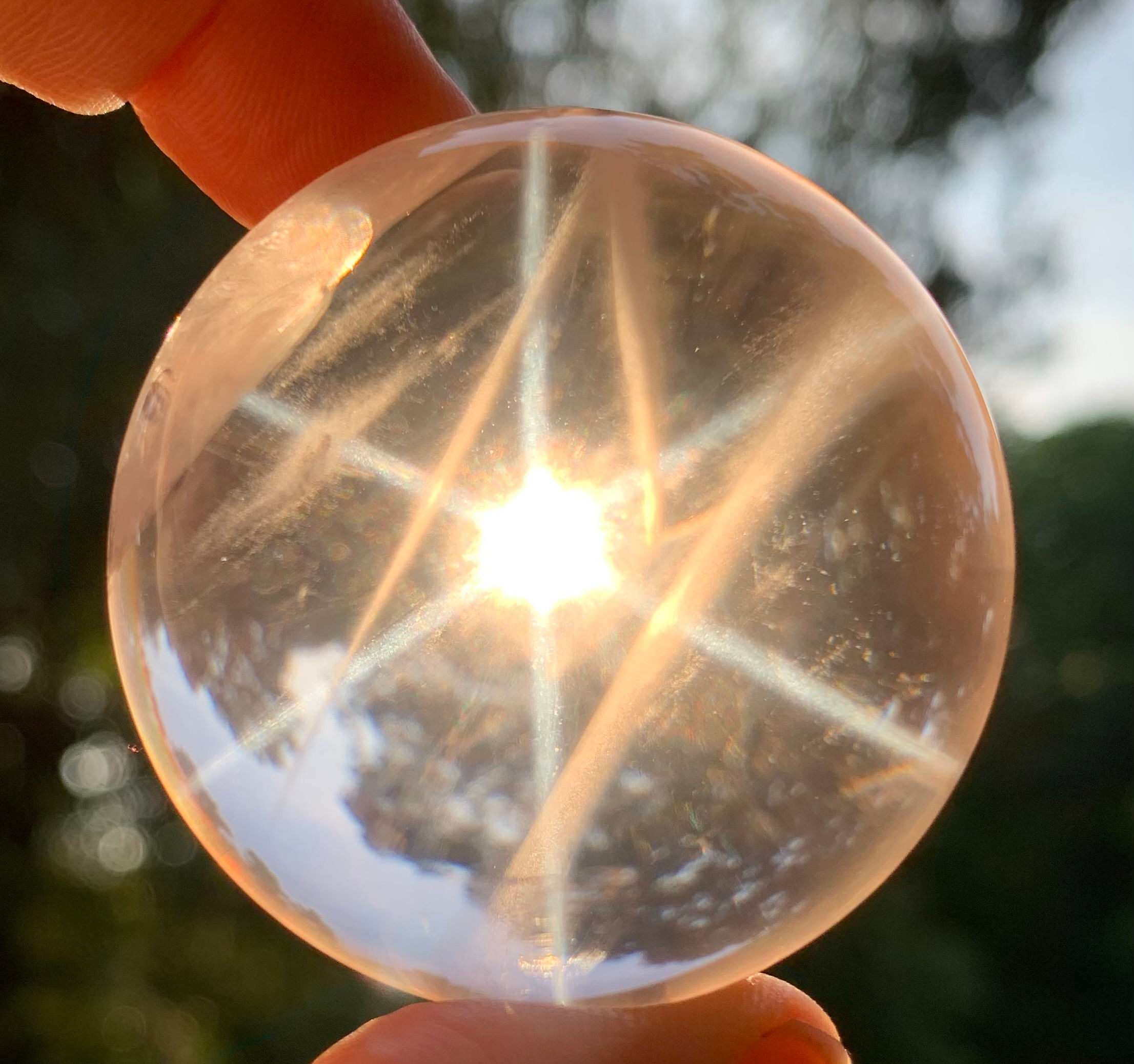 Six Star Rose Quartz Sphere