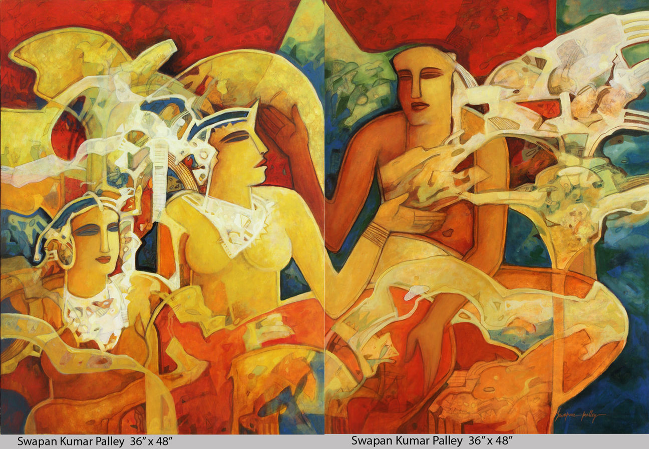 Acrylic on Canvas Swapan Kumar Palley