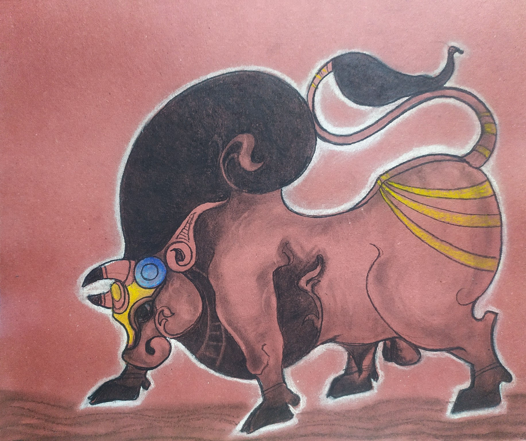 Pastel   on paper Thayumanavan