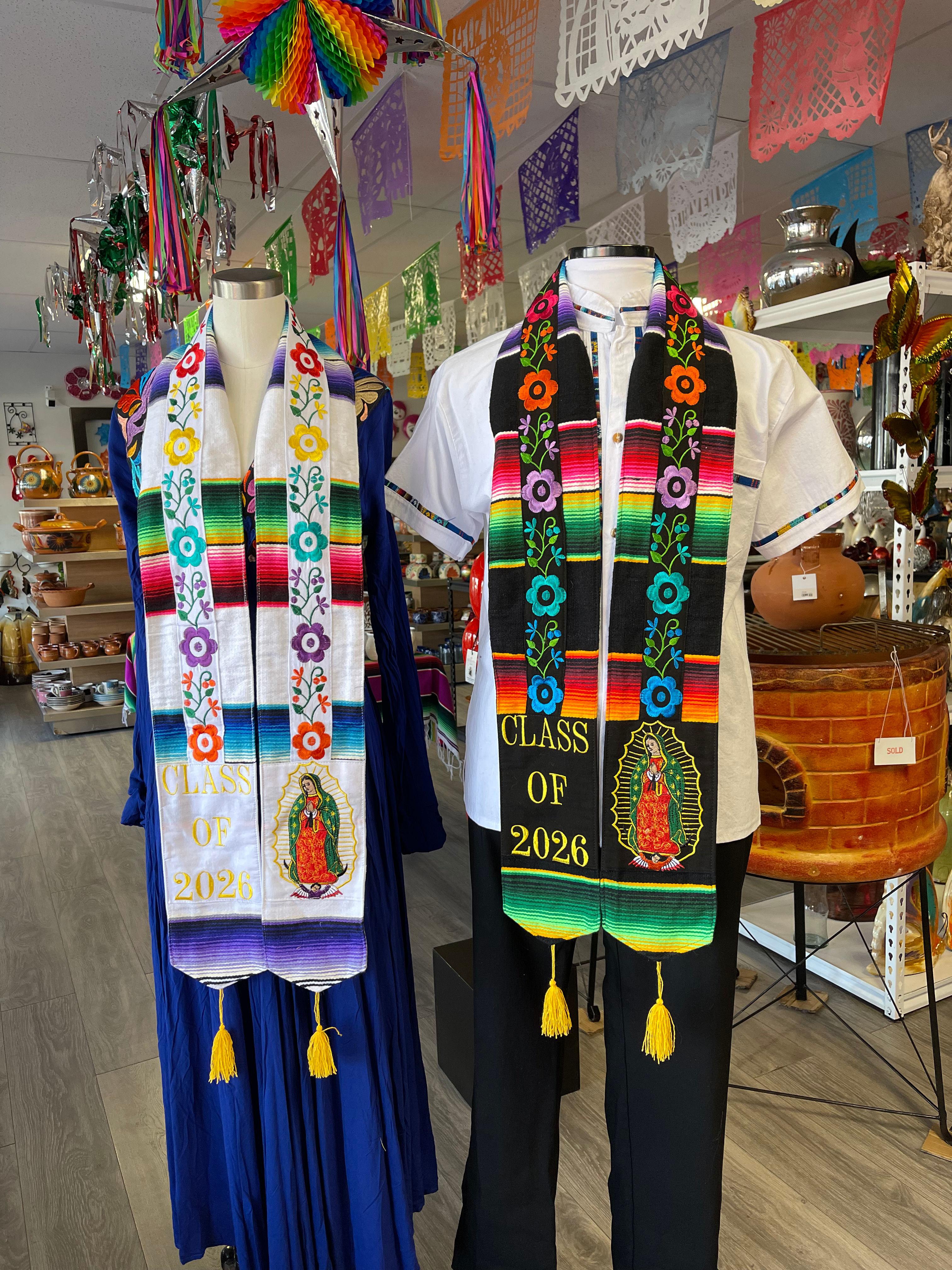 Virgen de Guadalupe Class of 2026. Mexican Graduation Stole