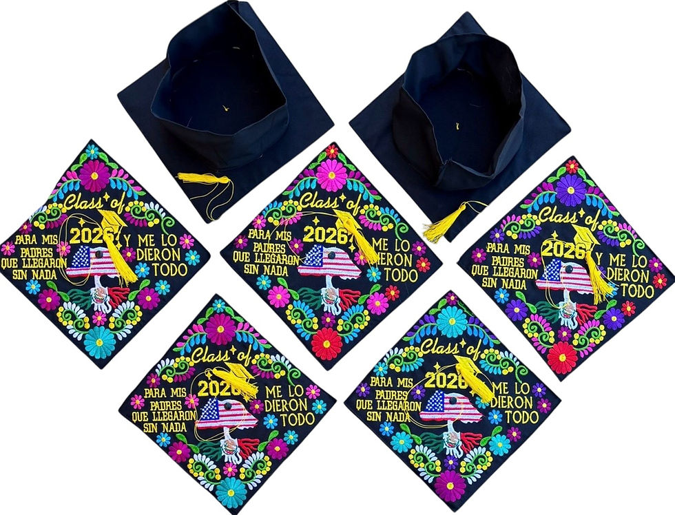 Thumbnail: A MIS PADRES Class of 2026 Embroidered Graduation Cap. Birrete Bordado.