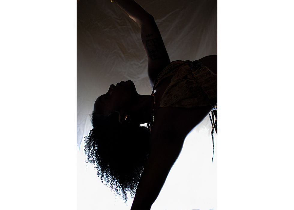 Silhouette of dancer in dynamic pose
