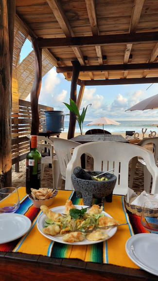 Zipolite cafe Maya Casa Acalli restaurant nude alquimista budamar oregano puesta del sol sunset