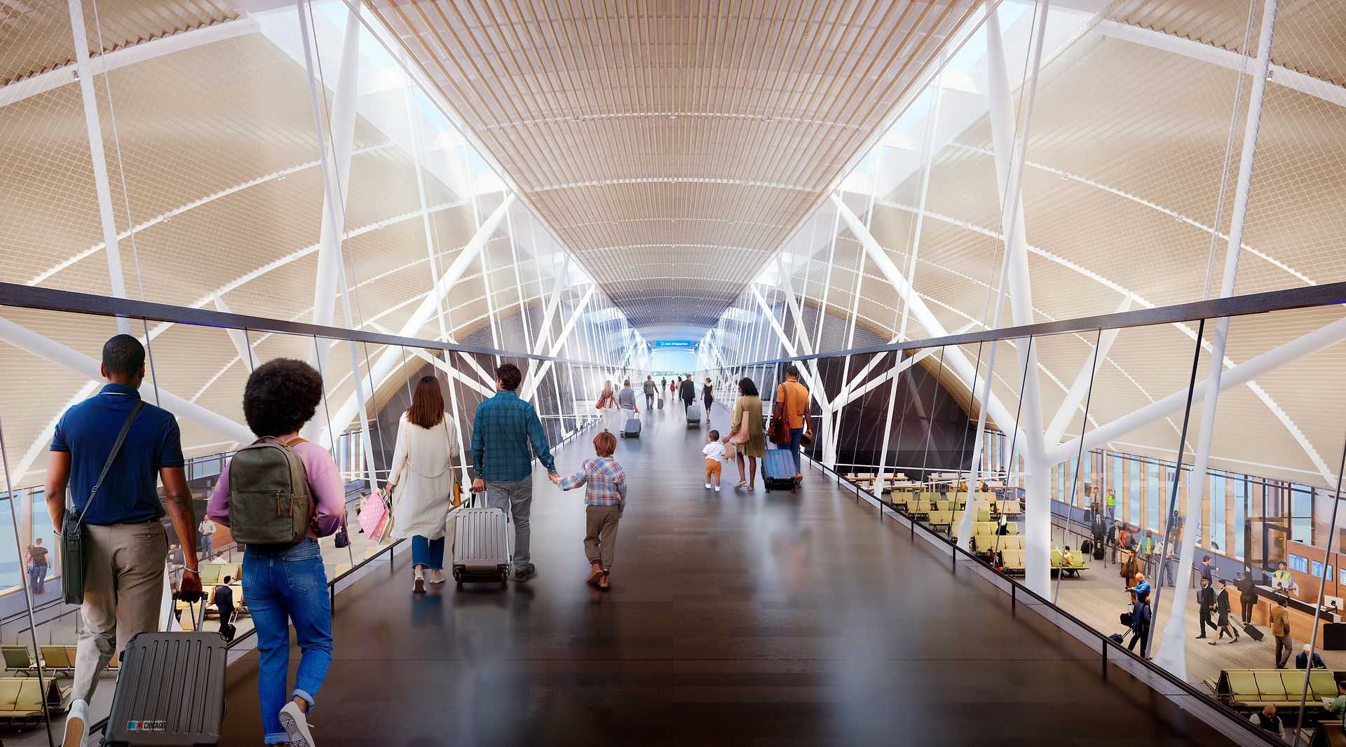 City of Chicago reveals NORVISKA's renderings for the first phase of the curb-to-gate transformation of O’Hare International Airport.