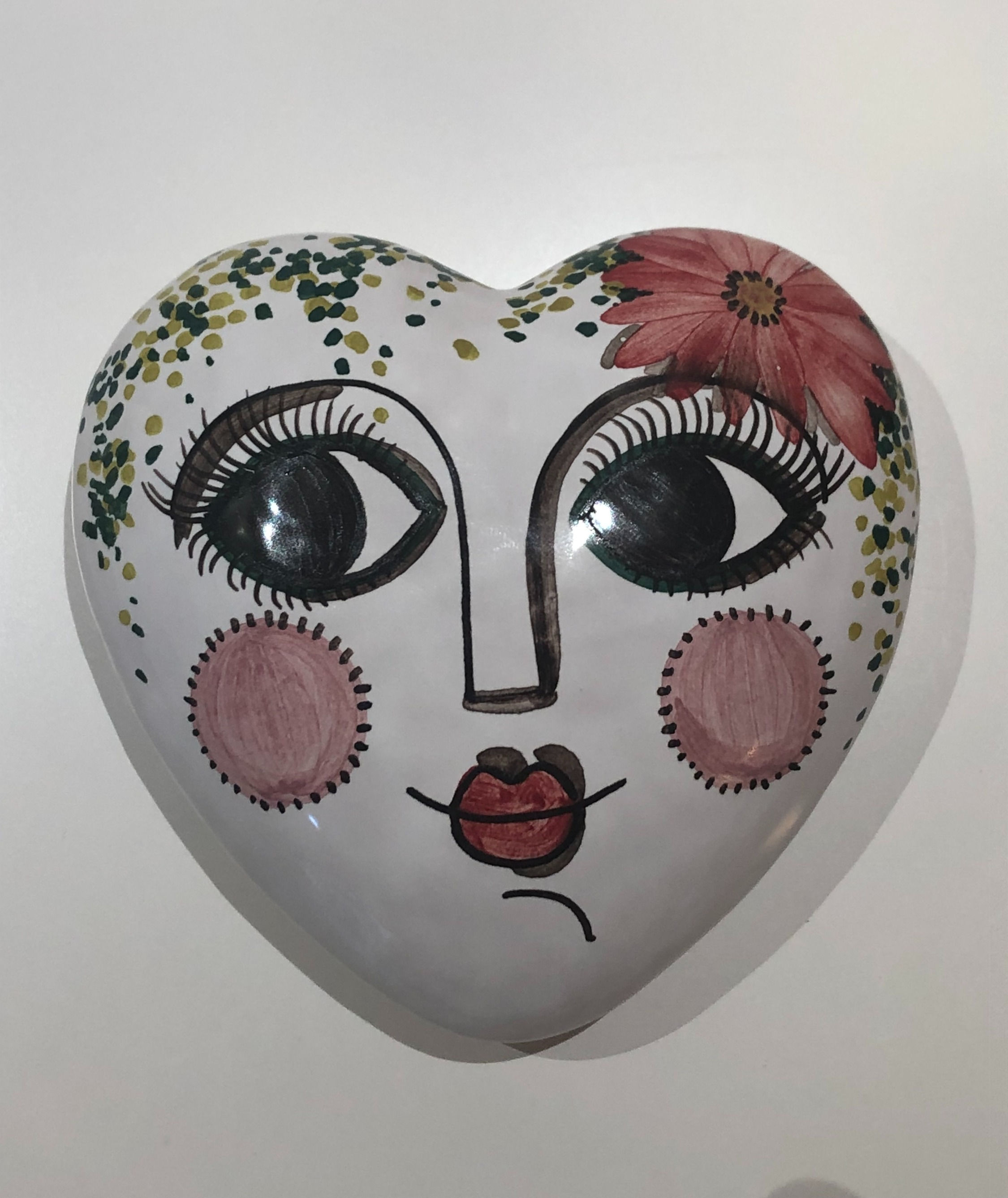 CUORE BOMBATO viso fiore rosso