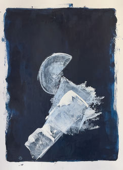 sketch exploring materiality of beeswax + plant-based resin medium combined with organic pigments