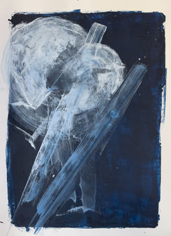 sketch exploring materiality of beeswax + plant-based resin medium combined with organic pigments