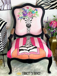 Painted Zebra Chair by Traceys Fancy