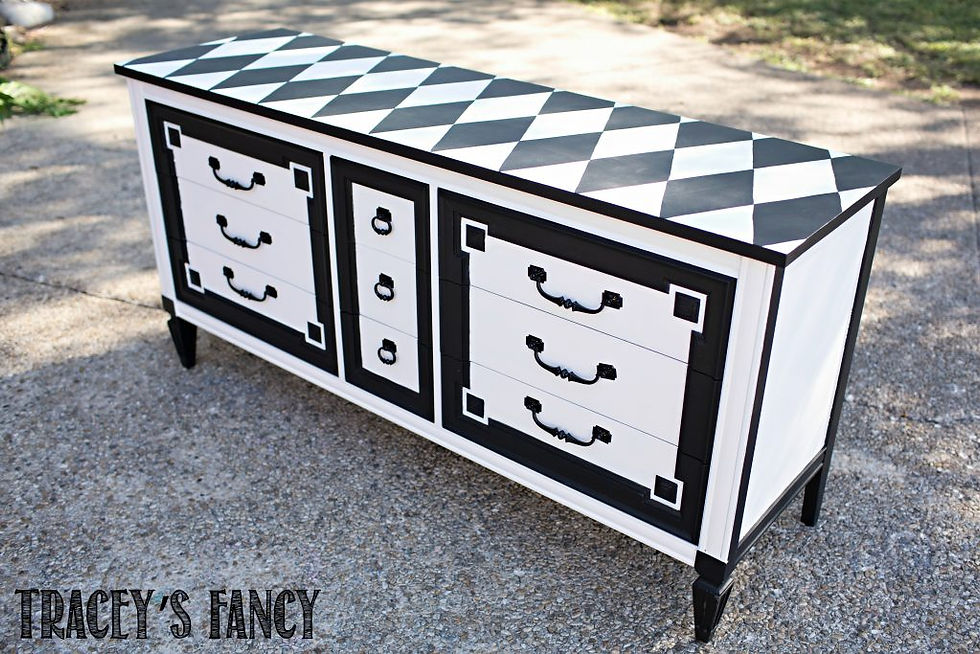 Black and White Harlequin Furniture by Tracey's Fancy