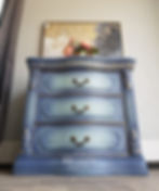 How to blend Chalk Paint on Blue and Gold Side Table