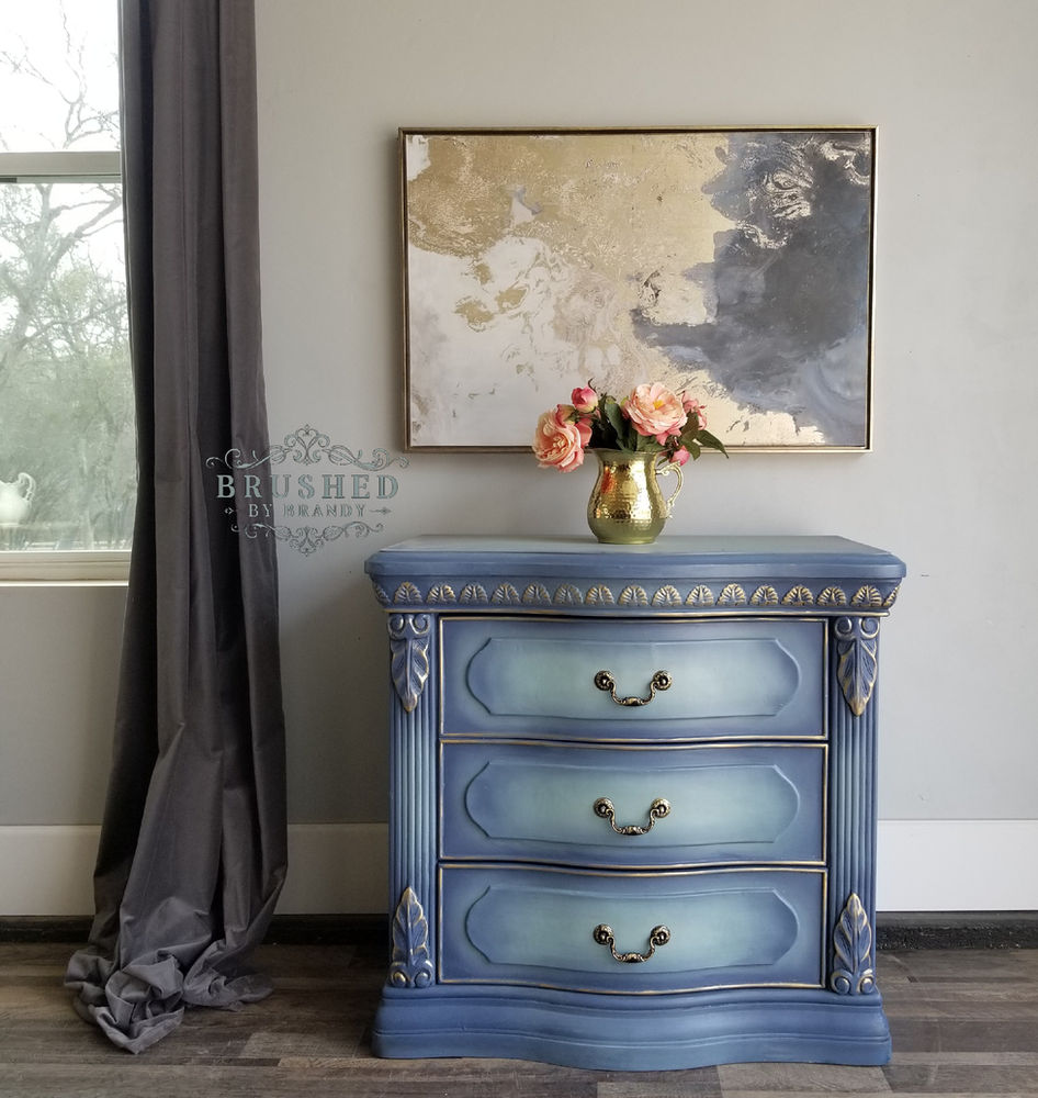 Blue and Gold Side Table
