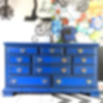 Cobalt Blue Dresser with Metallic Handles Tracey's Fancy