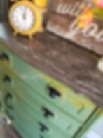 How to Create a Faux Wood Finish Green Highboy Brushed by Brandy
