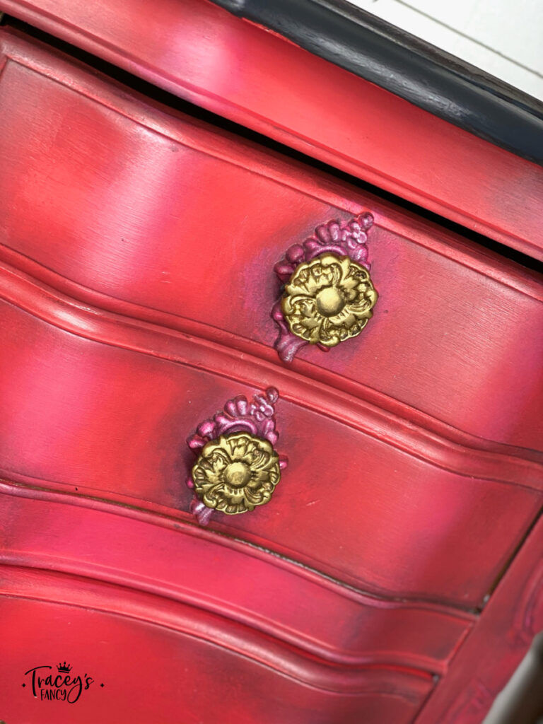 Romance and Roses: hand painted red rose buffet
