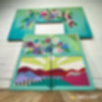 whimsical kitchen cabinets with florals and sunburst | Tracey's Fancy