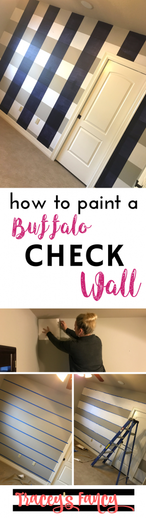 how to paint a buffalo check wall | Accent Wall Ideas | Plaid Wall | Painting Tips by Tracey's Fancy