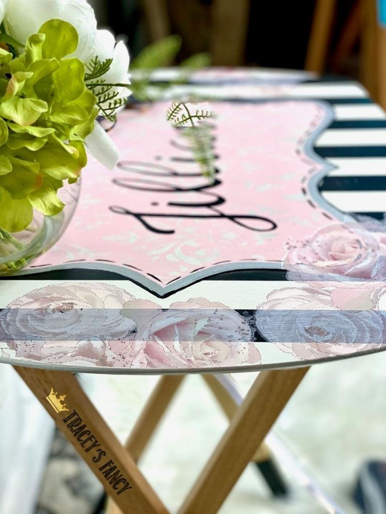painted tv trays by Tracey's Fancy
