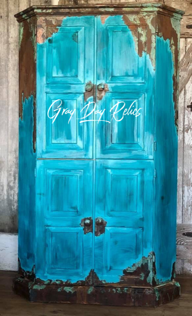 Custom painted wardrobe.
