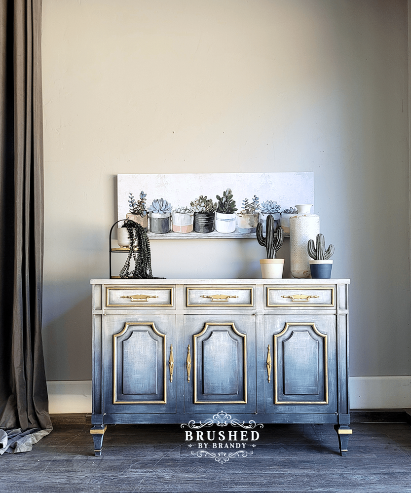 Faded Blue Jeans Painted Furniture Finish