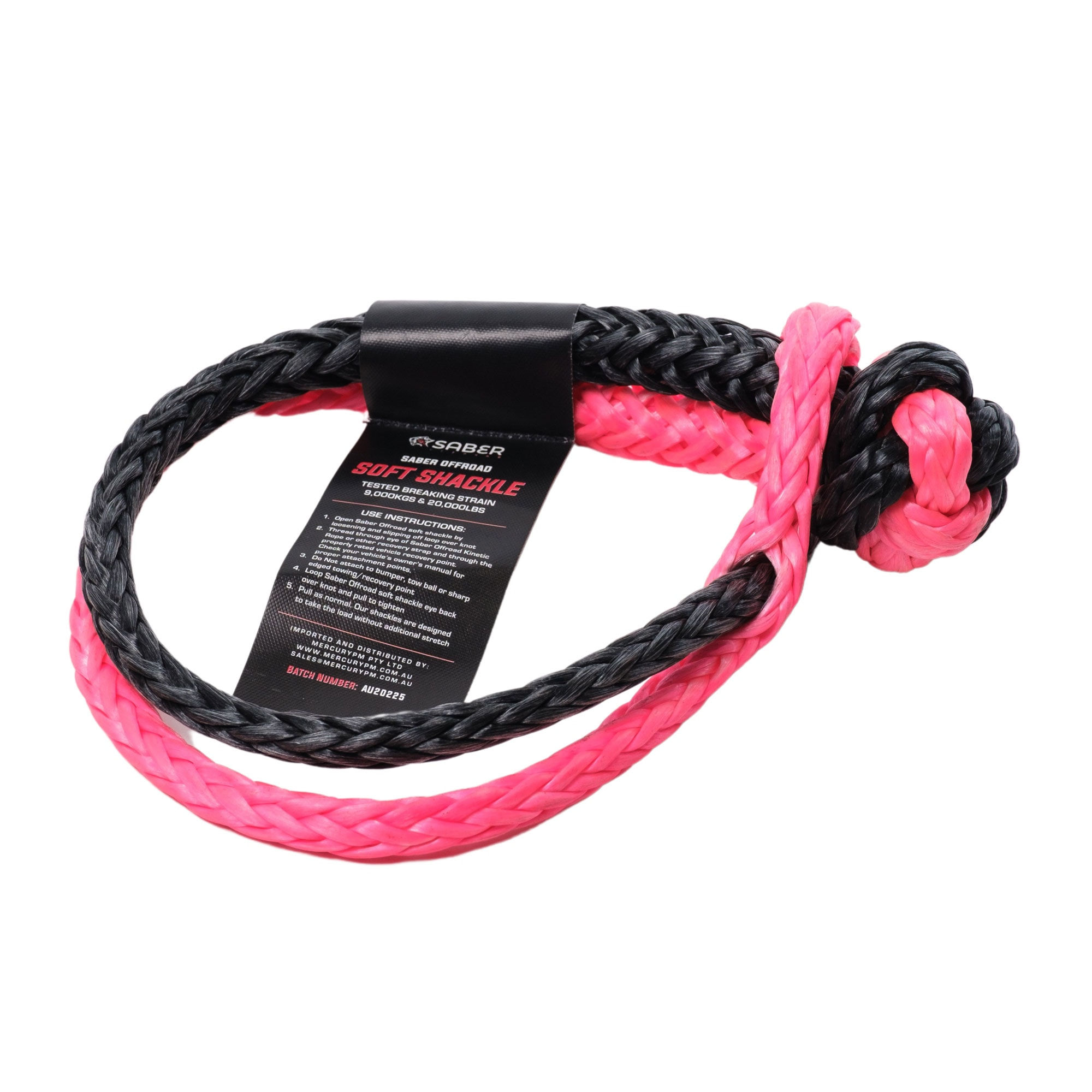 Saber 9,000KG SaberPro Soft Shackle (Pink and Black)