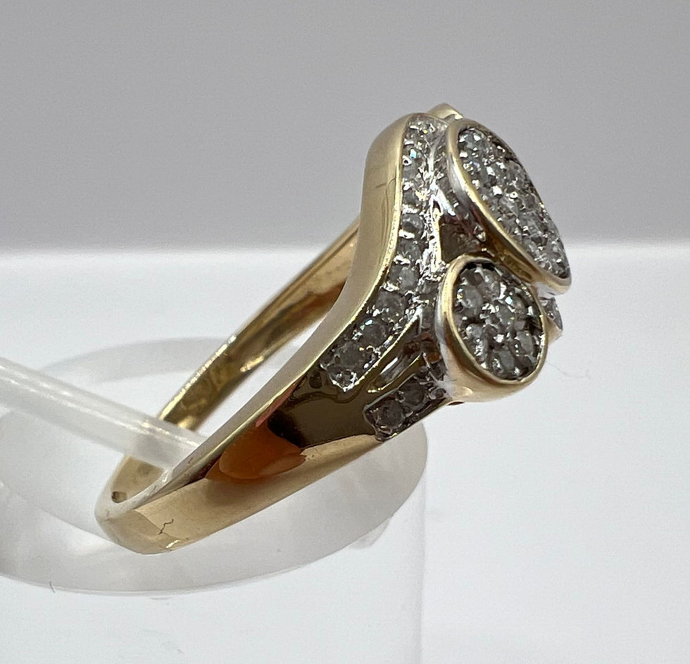 Thumbnail: 9ct Gold Diamond Cluster Ring - Size P