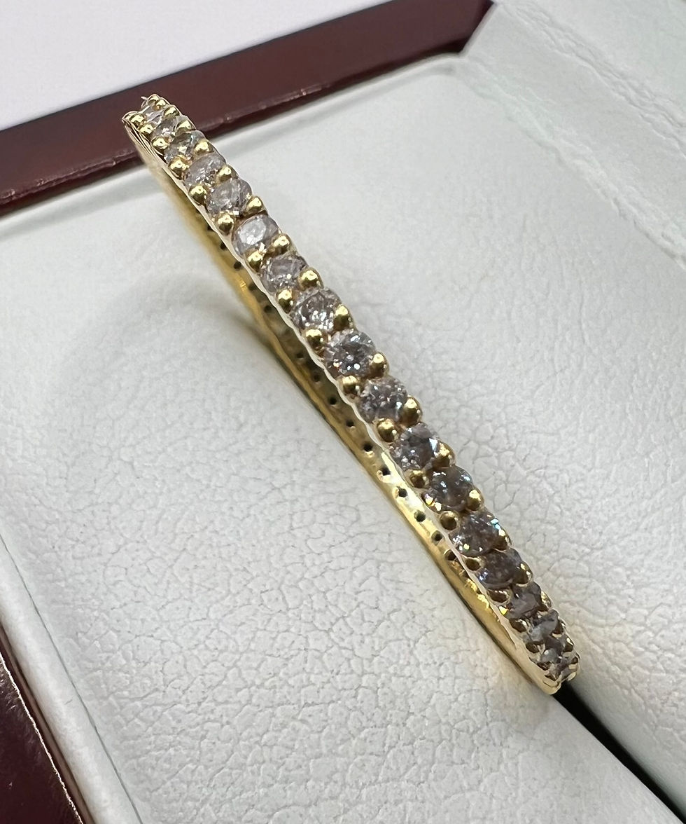 Thumbnail: 18ct Gold Dainty Diamond Eternity Ring - Size Z 1/2