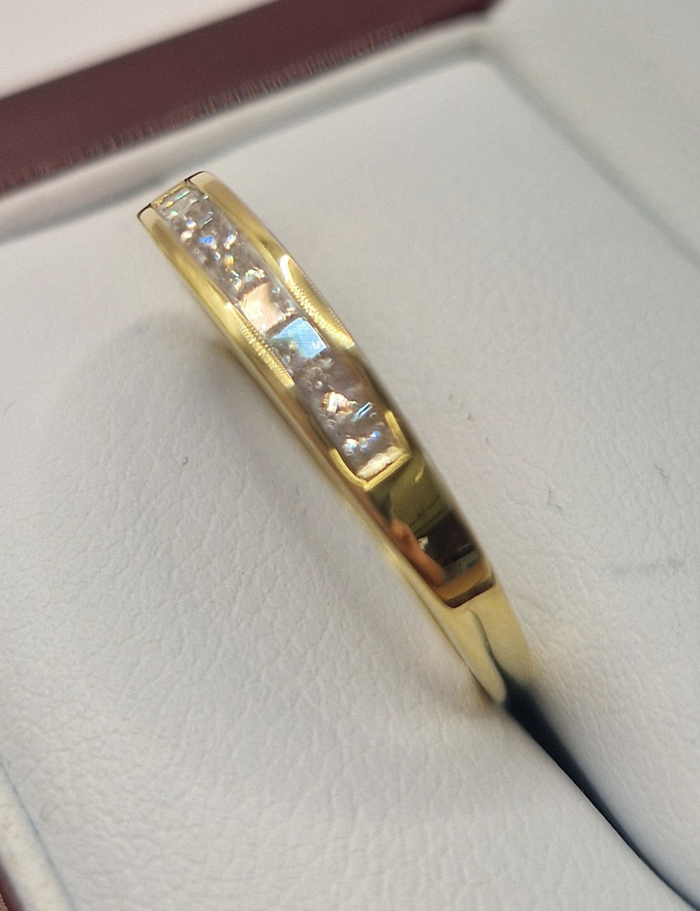 Thumbnail: 18ct Gold Channel Set Diamond Ring - Size N 1/2