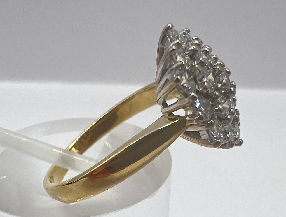 Thumbnail: 18ct Gold Diamond Cluster Ring - Size N