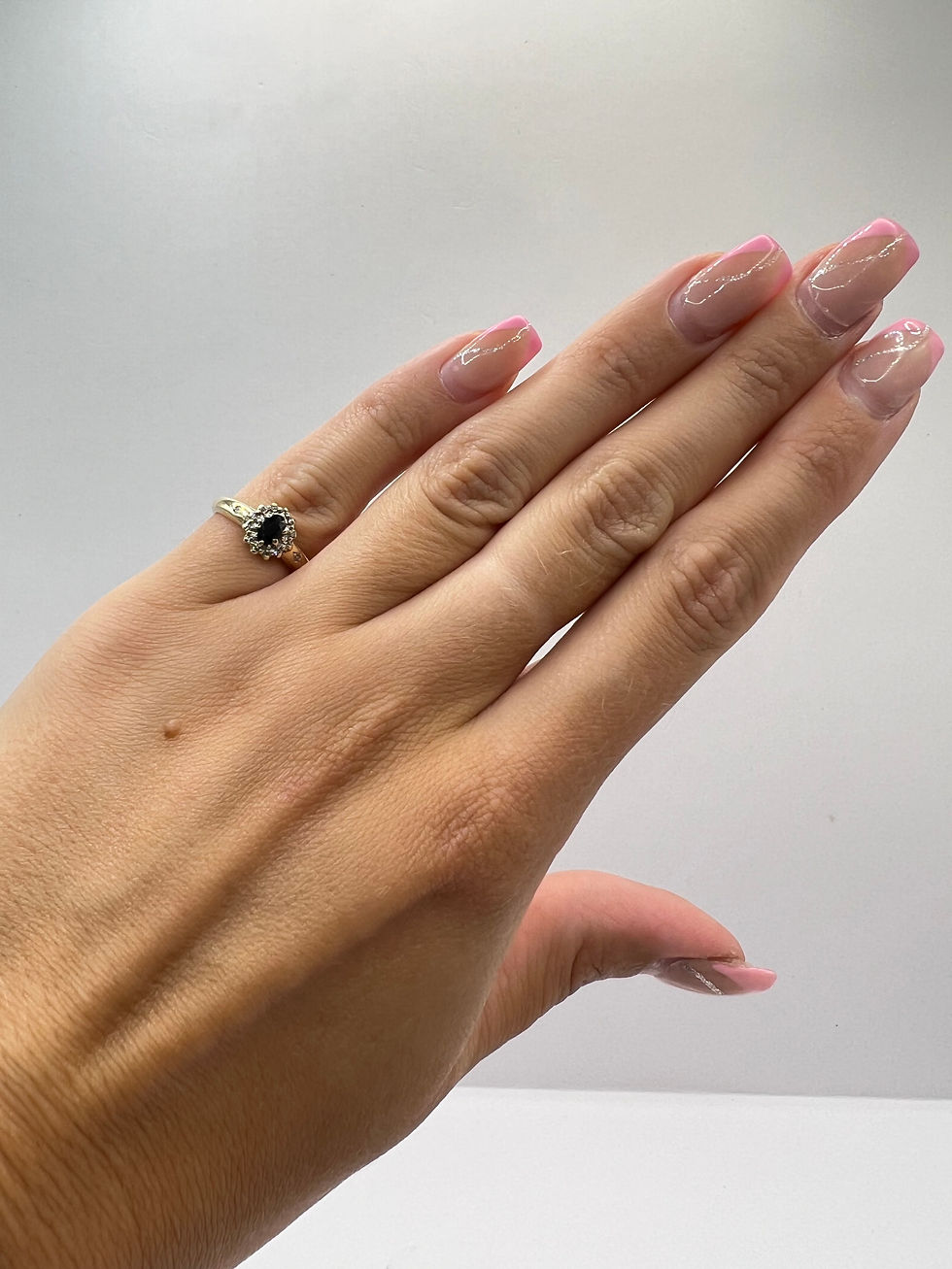 Thumbnail: 9ct Gold Diamond and Sapphire Ring - Size K