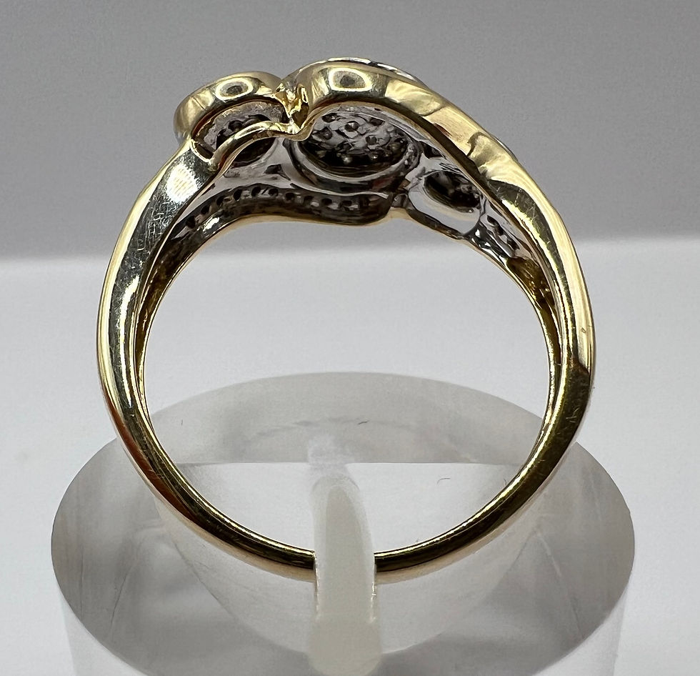 Thumbnail: 9ct Gold Diamond Cluster Ring - Size P